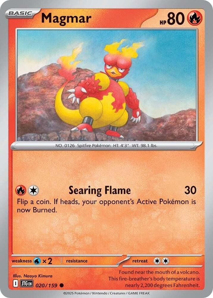 Magmar - 020/159 - SV09: Journey Together (JTG) - Normal - Pokemon TCG Card