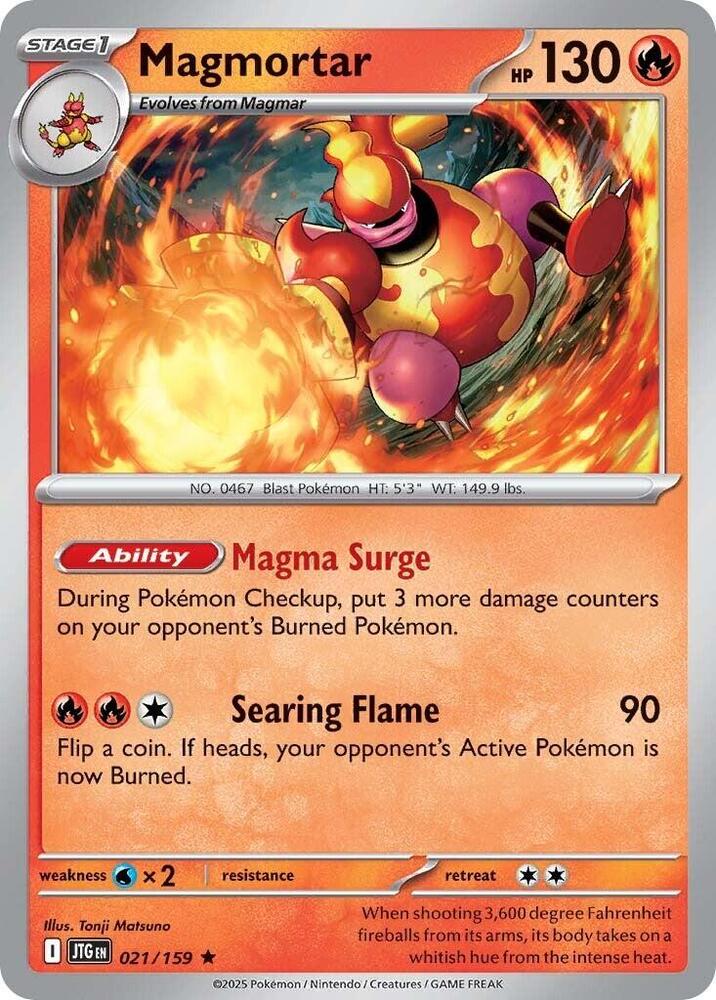 Magmortar - 021/159 - SV09: Journey Together (JTG) - Holofoil - Pokemon TCG Card