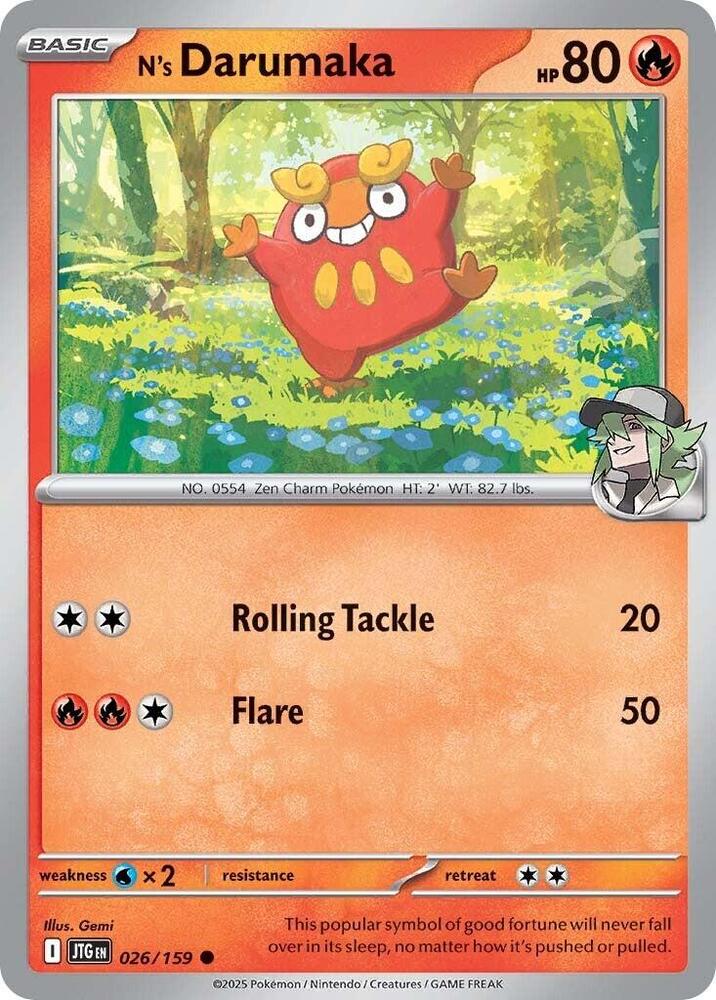 N's Darumaka - 026/159 - SV09: Journey Together (JTG) - Normal - Pokemon TCG Card