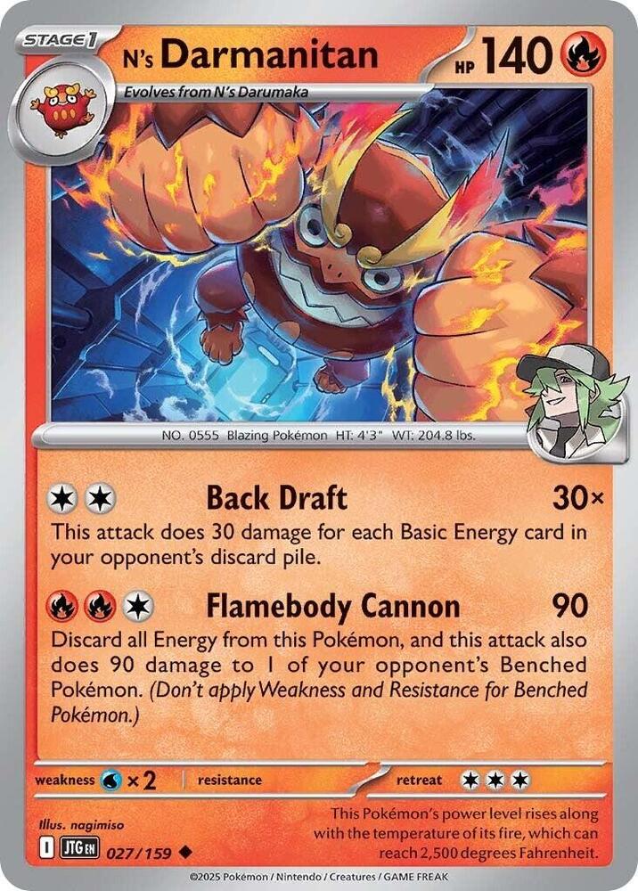 N's Darmanitan - 027/159 - SV09: Journey Together (JTG) - Uncommon - Normal - Pokemon TCG Card