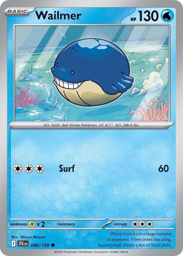 Wailmer - 040/159 - SV09: Journey Together (JTG) - Normal - Pokemon TCG Card