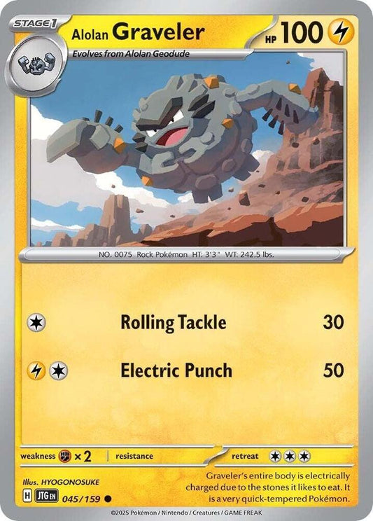 Alolan Graveler - 045/159 - SV09: Journey Together (JTG) - Normal - Pokemon TCG Card