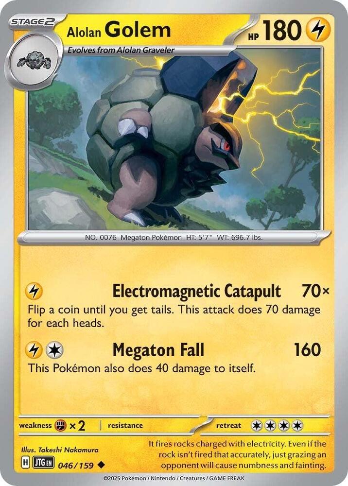 Alolan Golem - 046/159 - SV09: Journey Together (JTG) - Normal - Pokemon TCG Card