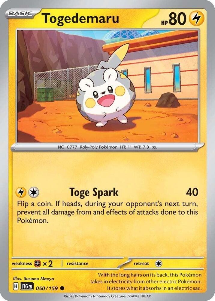 Togedemaru - 050/159 - SV09: Journey Together (JTG) - Normal - Pokemon TCG Card