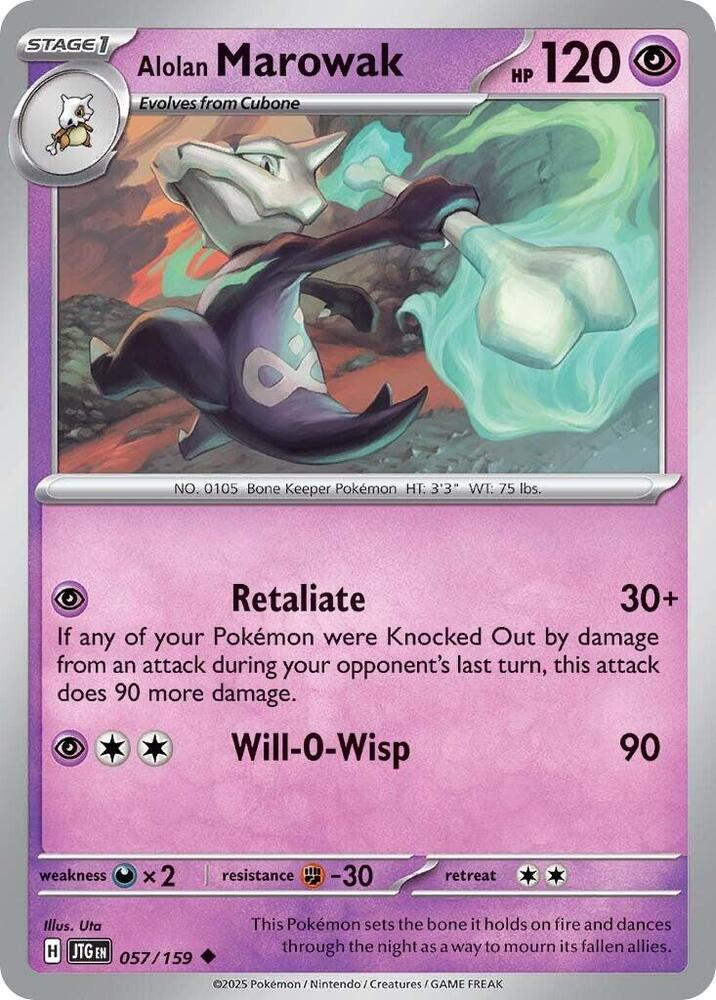 Alolan Marowak - 057/159 - SV09: Journey Together (JTG) - Normal - Pokemon TCG Card