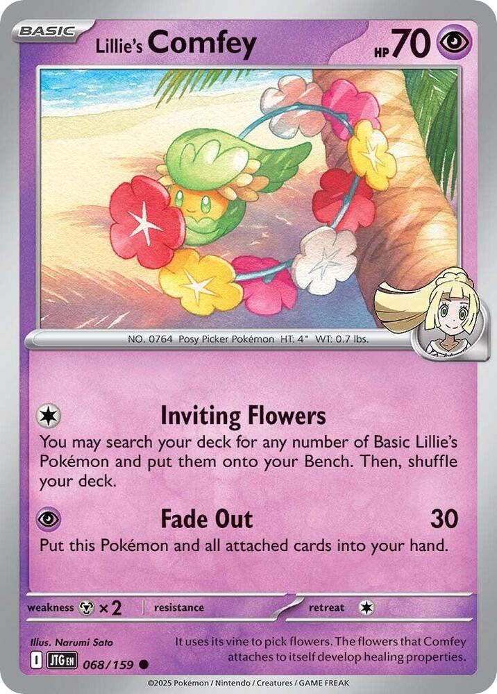 Lillie's Comfey - 068/159 - SV09: Journey Together (JTG) - Reverse Holofoil - Pokemon TCG Card