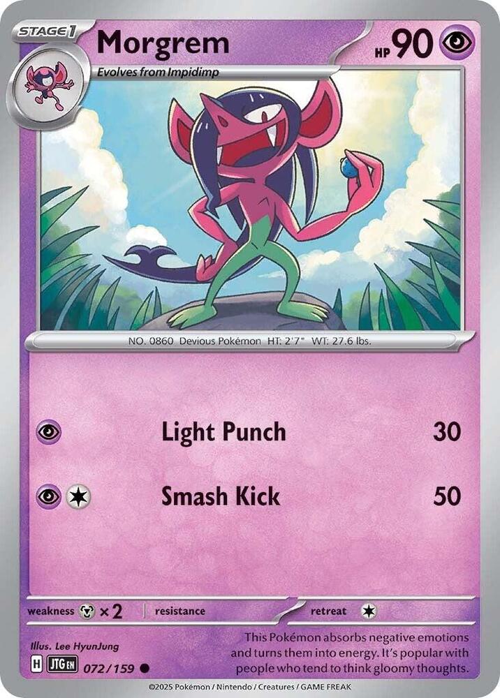 Morgrem - 072/159 - SV09: Journey Together (JTG) - Reverse Holofoil - Pokemon TCG Card