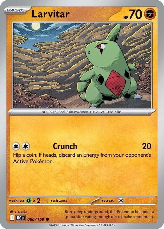 Larvitar - 080/159 - SV09: Journey Together (JTG) - Reverse Holofoil - Pokemon TCG Card