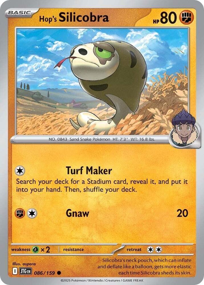 Hop's Silicobra - 086/159 - SV09: Journey Together (JTG) - Normal - Pokemon TCG Card