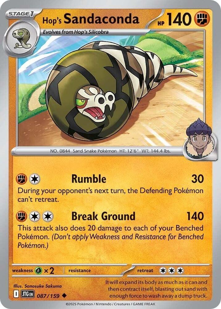 Hop's Sandaconda - 087/159 - SV09: Journey Together (JTG) - Normal - Pokemon TCG Card