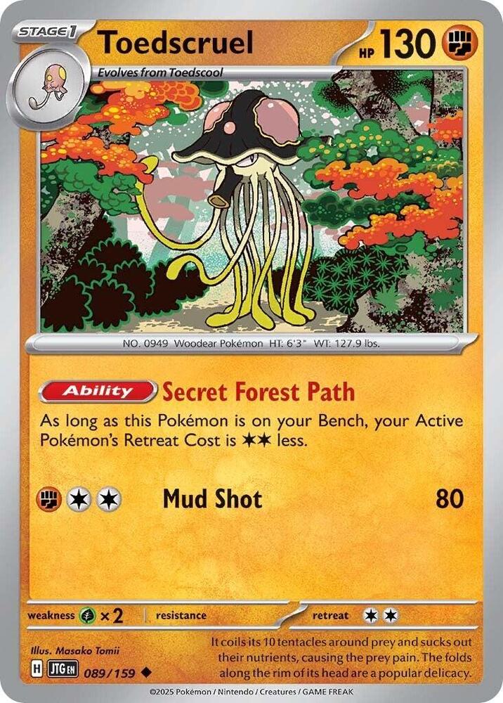 Toedscruel - 089/159 - SV09: Journey Together (JTG) - Normal - Pokemon TCG Card