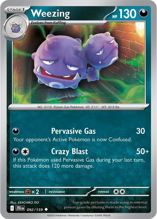 Weezing - 092/159 - SV09: Journey Together (JTG) - Normal - Pokemon TCG Card