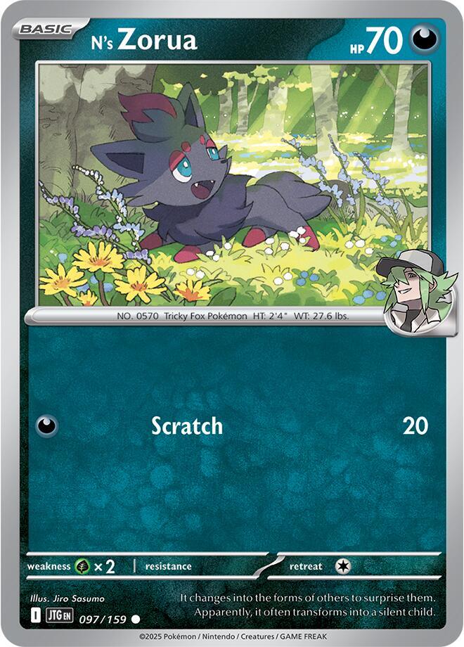N's Zorua - 097/159 - SV09: Journey Together (JTG) - Normal - Pokemon TCG Card