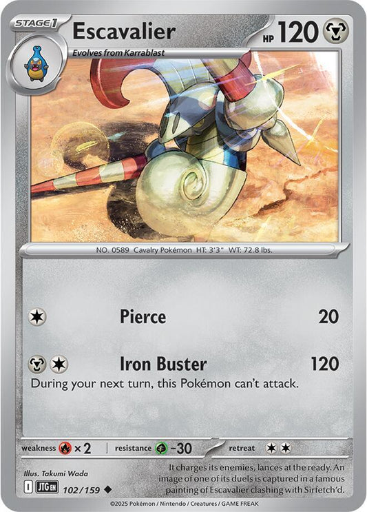 Escavalier - 102/159 - SV09: Journey Together (JTG) - Normal - Pokemon TCG Card