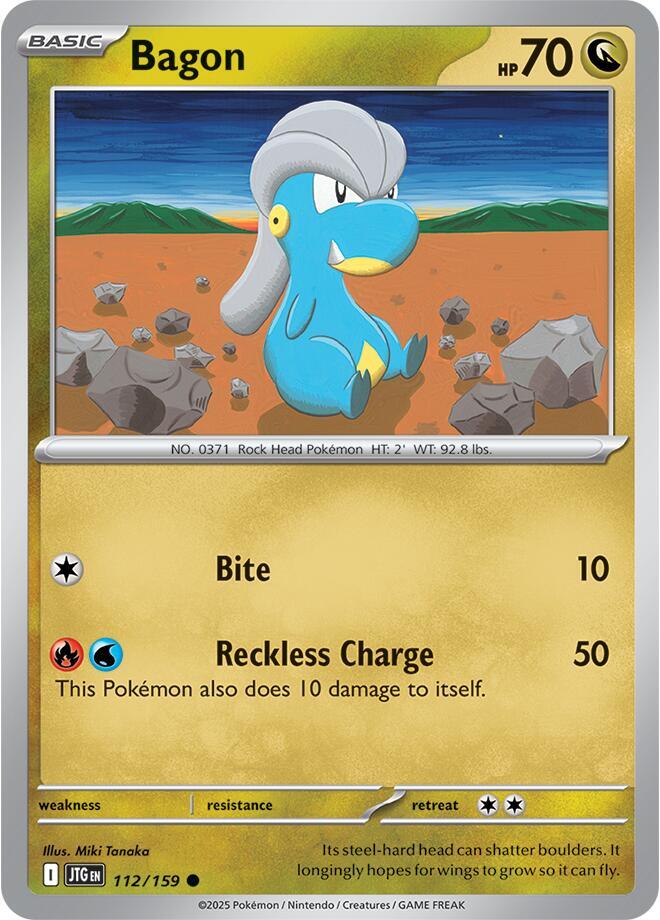 Bagon - 112/159 - SV09: Journey Together (JTG) - Normal - Pokemon TCG Card