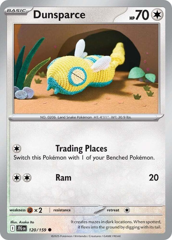 Dunsparce - 120/159 - SV09: Journey Together (JTG) - Reverse Holofoil - Pokemon TCG Card
