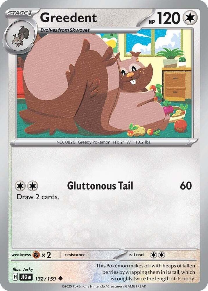 Greedent - 132/159 - SV09: Journey Together (JTG) - Normal - Pokemon TCG Card