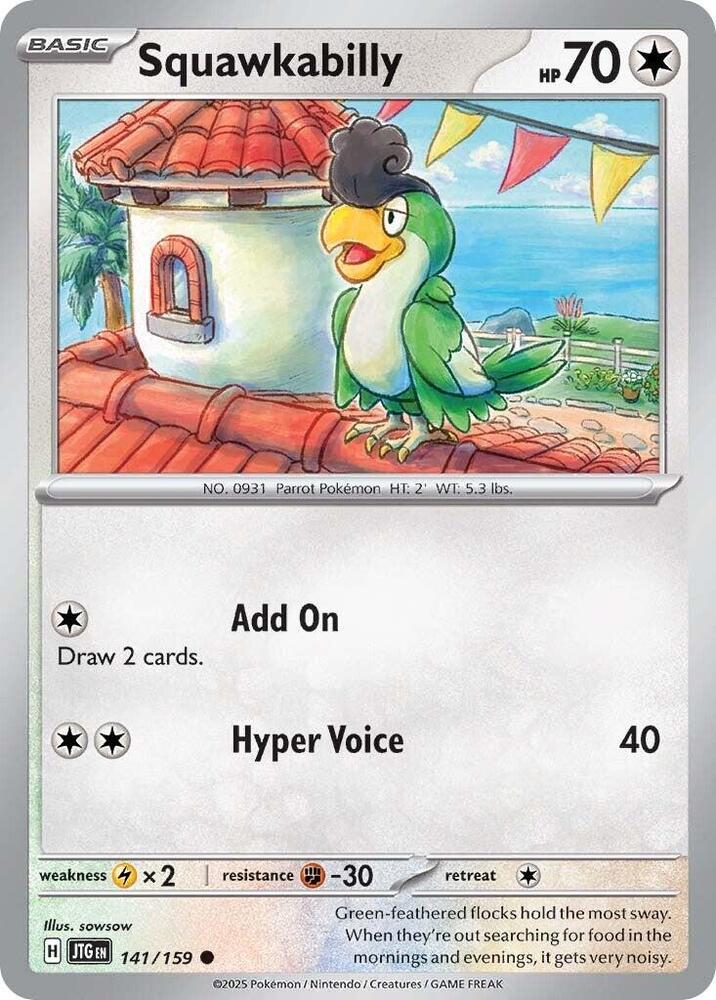 Squawkabilly - 141/159 - SV09: Journey Together (JTG) - Normal - Pokemon TCG Card
