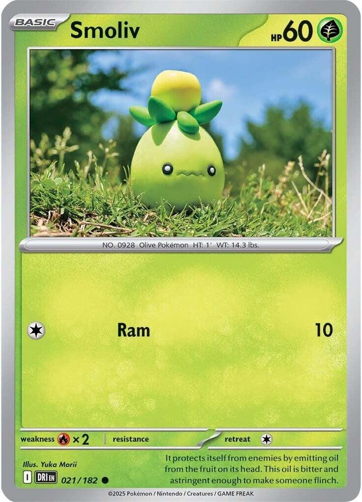 Smoliv - 021/182 - SV10: Destined Rivals (DRI) - Normal - Pokemon TCG Card