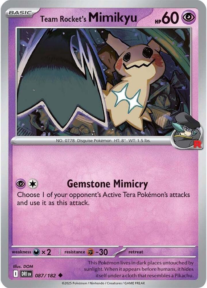 Team Rocket's Mimikyu - 087/182 - SV10: Destined Rivals (DRI) - Normal - Pokemon TCG Card