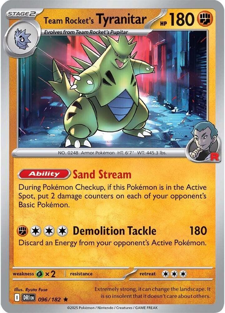 Team Rocket's Tyranitar - 096/182 - SV10: Destined Rivals (DRI) - Holofoil - Pokemon TCG Card