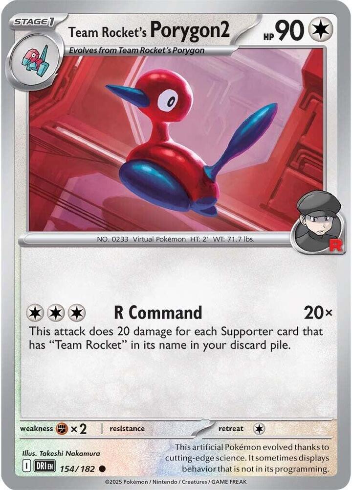 Team Rocket's Porygon2 - 154/182 - SV10: Destined Rivals (DRI) - Normal - Pokemon TCG Card