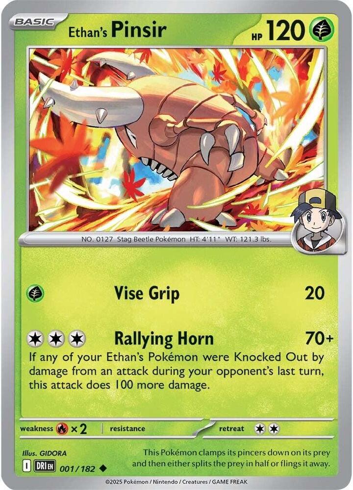 Ethan's Pinsir - 001/182 - SV10: Destined Rivals (DRI) - Normal - Pokemon TCG Card
