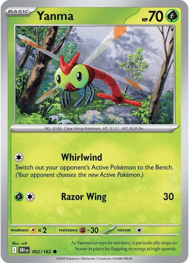 Yanma - 002/182 - SV10: Destined Rivals (DRI) - Common - Normal - Pokemon TCG Card