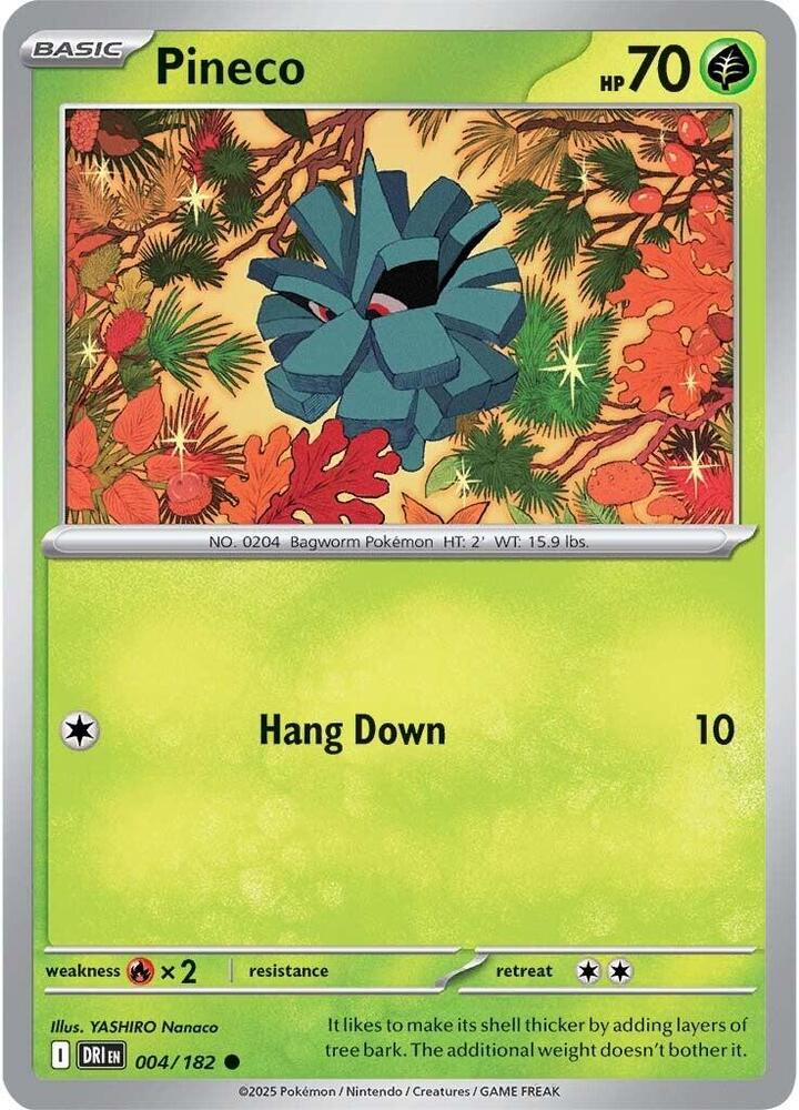 Pineco - 004/182 - SV10: Destined Rivals (DRI) - Reverse Holofoil - Pokemon TCG Card