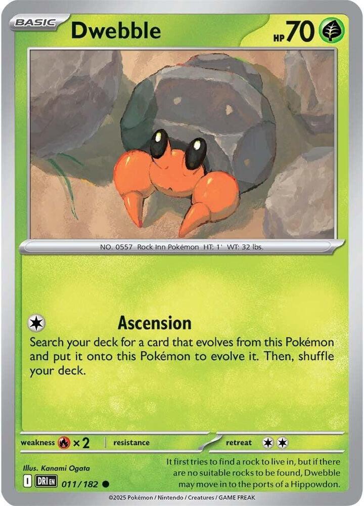 Dwebble - 011/182 - SV10: Destined Rivals (DRI) - Normal - Pokemon TCG Card