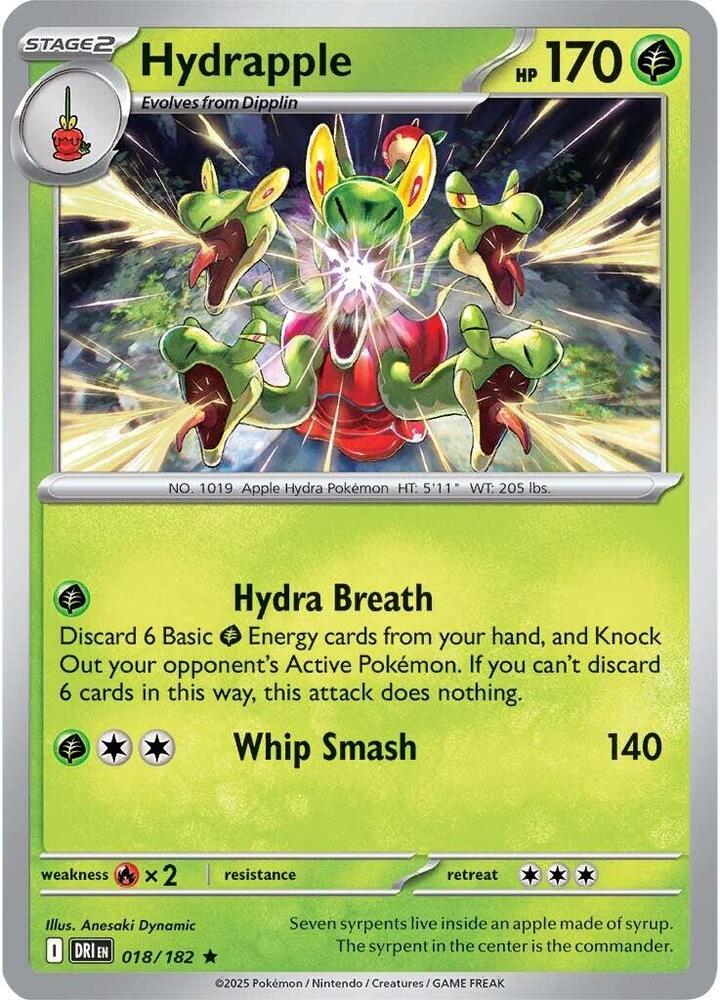 Hydrapple - 018/182 - SV10: Destined Rivals (DRI) - Rare - Holofoil - Pokemon TCG Card