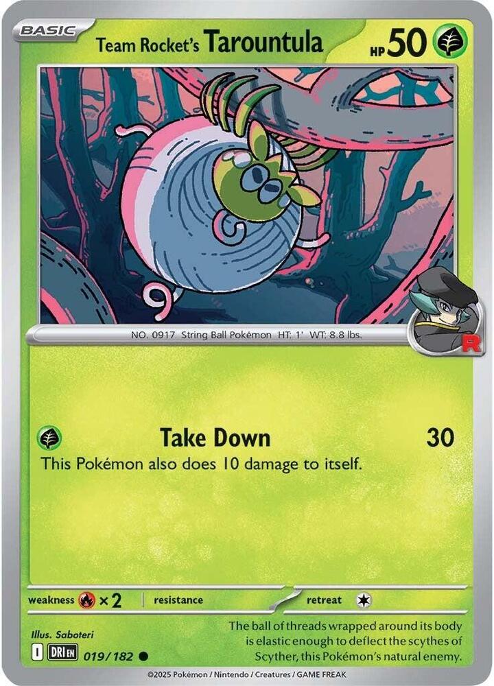 Team Rocket's Tarountula - 019/182 - SV10: Destined Rivals (DRI) - Normal - Pokemon TCG Card