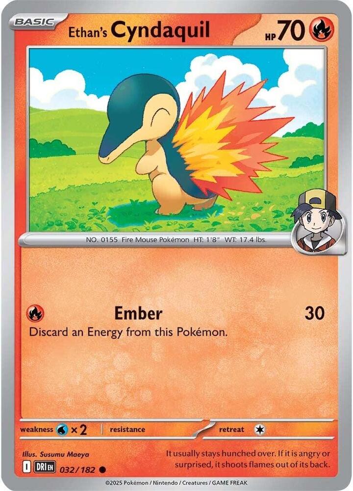 Ethan's Cyndaquil - 032/182 - SV10: Destined Rivals (DRI) - Normal - Pokemon TCG Card