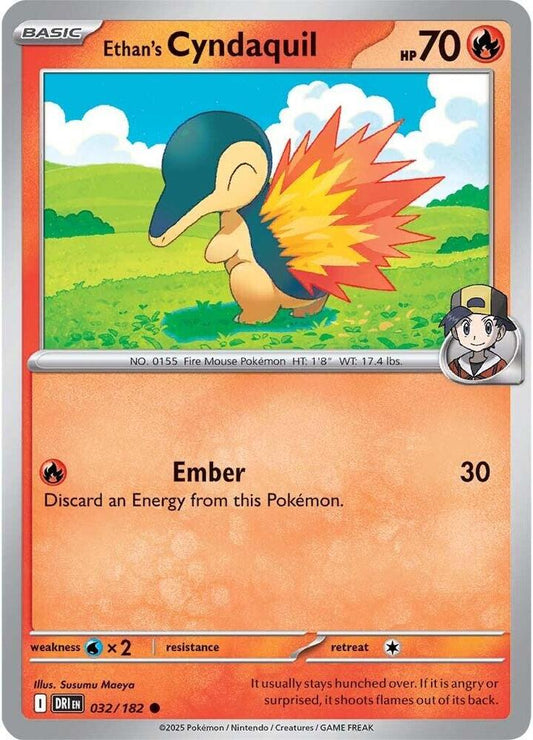 Ethan's Cyndaquil - 032/182 - SV10: Destined Rivals (DRI) - Reverse Holofoil - Pokemon TCG Card