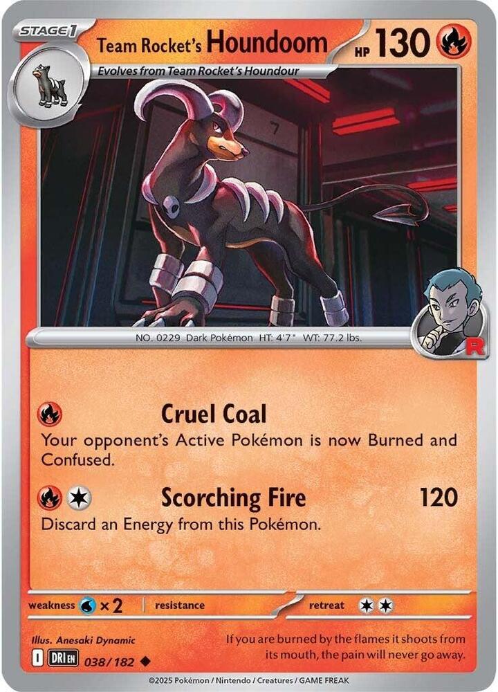 Team Rocket's Houndoom - 038/182 - SV10: Destined Rivals (DRI) - Uncommon - Normal - Pokemon TCG Card