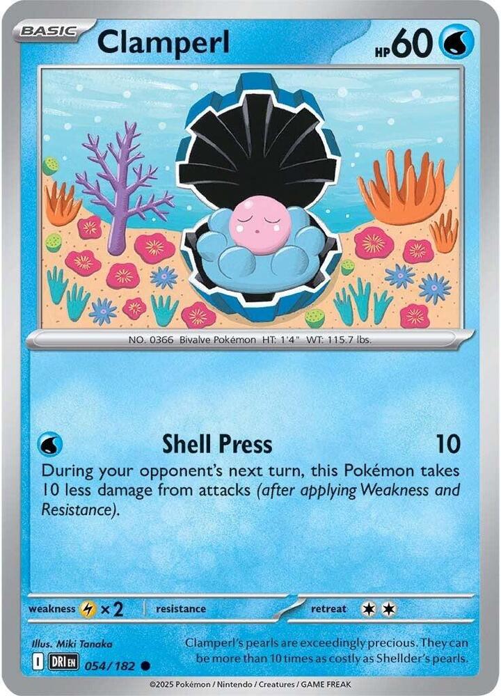 Clamperl - 054/182 - SV10: Destined Rivals (DRI) - Common - Normal - Pokemon TCG Card