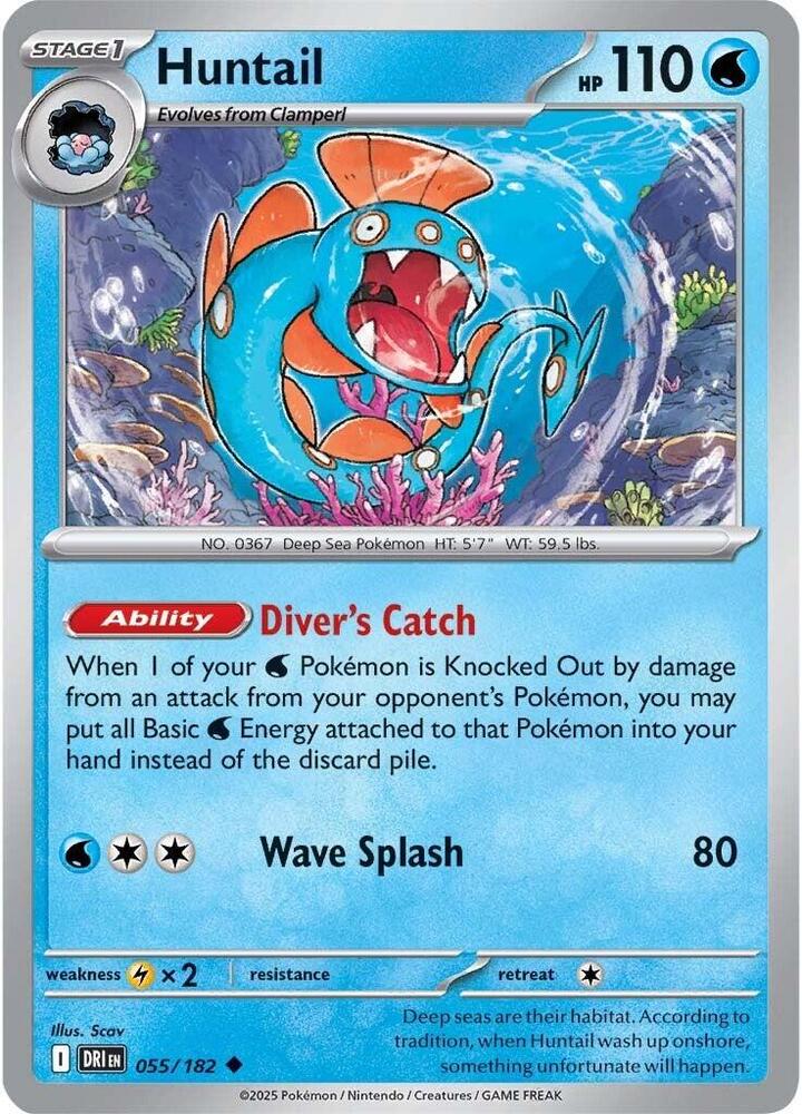 Huntail - 055/182 - SV10: Destined Rivals (DRI) - Normal - Pokemon TCG Card