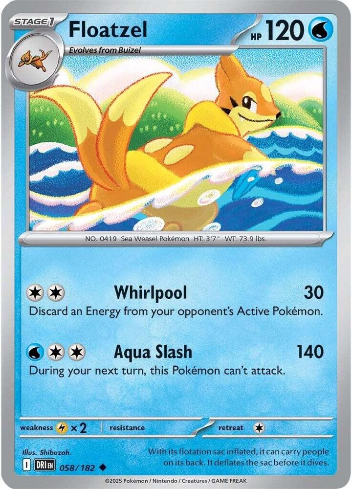 Floatzel - 058/182 - SV10: Destined Rivals (DRI) - Normal - Pokemon TCG Card