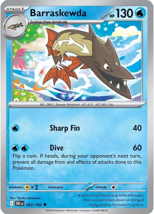 Barraskewda - 063/182 - SV10: Destined Rivals (DRI) - Normal - Pokemon TCG Card