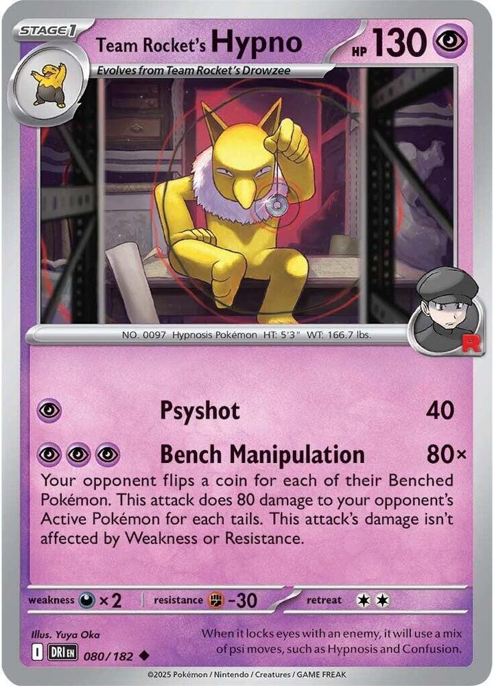 Team Rocket's Hypno - 080/182 - SV10: Destined Rivals (DRI) - Normal - Pokemon TCG Card