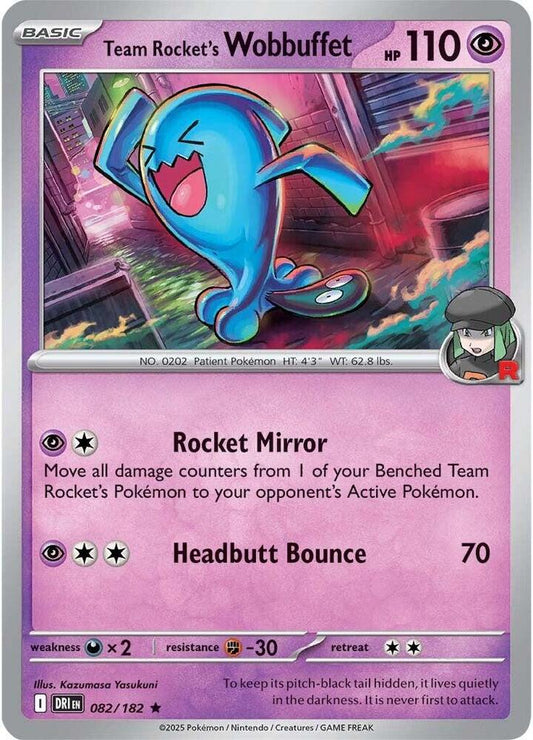 Team Rocket's Wobbuffet - 082/182 - SV10: Destined Rivals (DRI) - Holofoil - Pokemon TCG Card