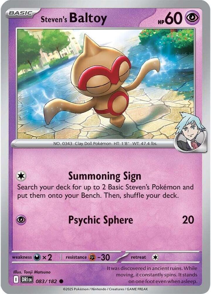 Steven's Baltoy - 083/182 - SV10: Destined Rivals (DRI) - Normal - Pokemon TCG Card