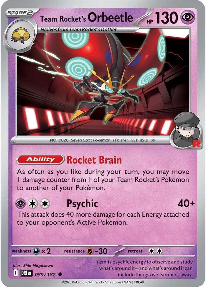 Team Rocket's Orbeetle - 089/182 - SV10: Destined Rivals (DRI) - Uncommon - Normal - Pokemon TCG Card