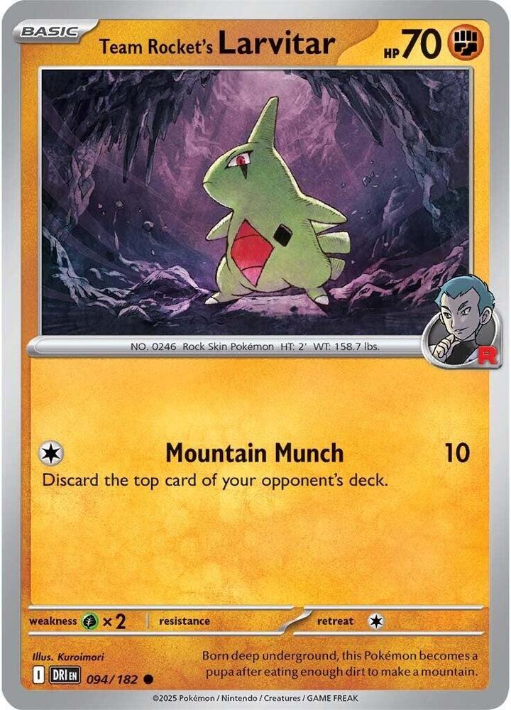 Team Rocket's Larvitar - 094/182 - SV10: Destined Rivals (DRI) - Normal - Pokemon TCG Card