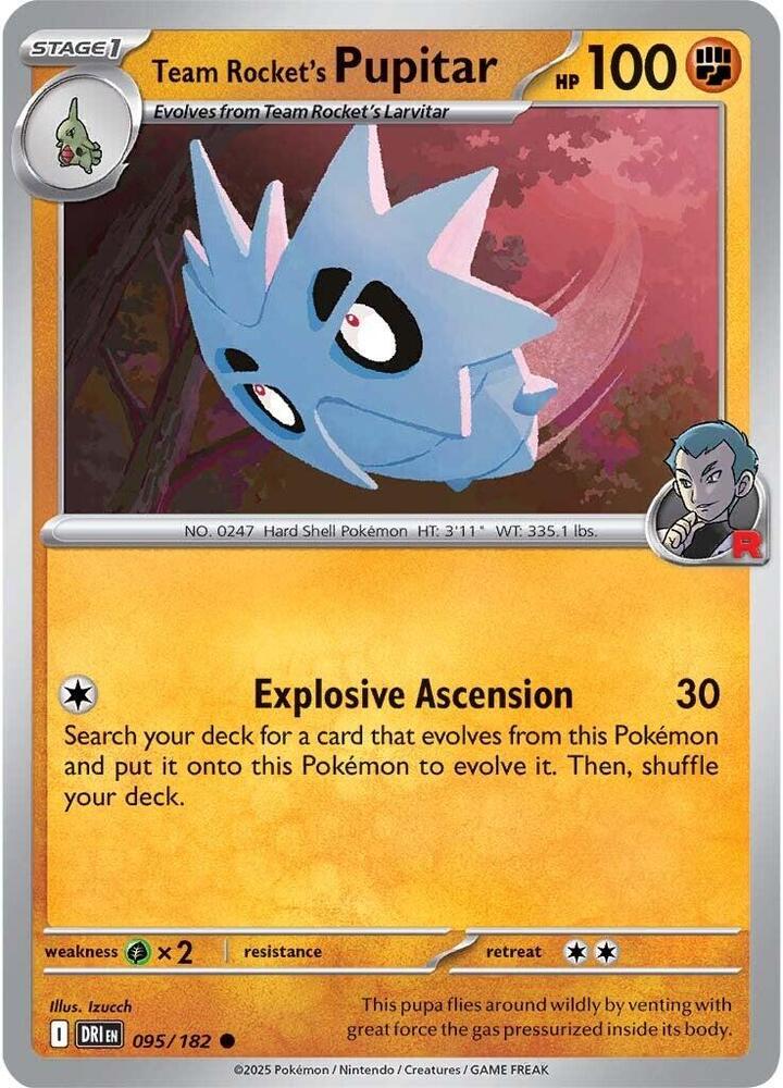 Team Rocket's Pupitar - 095/182 - SV10: Destined Rivals (DRI) - Normal - Pokemon TCG Card
