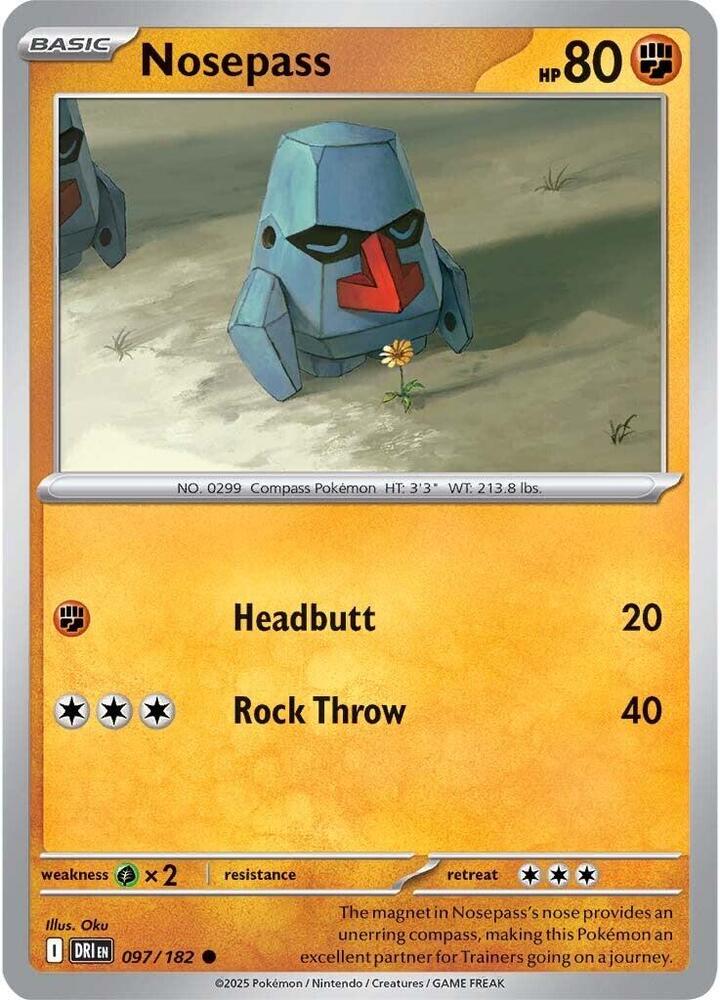 Nosepass - 097/182 - SV10: Destined Rivals (DRI) - Normal - Pokemon TCG Card