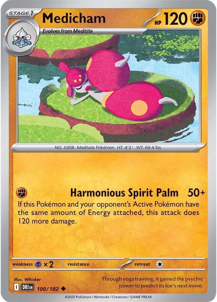 Medicham - 100/182 - SV10: Destined Rivals (DRI) - Normal - Pokemon TCG Card