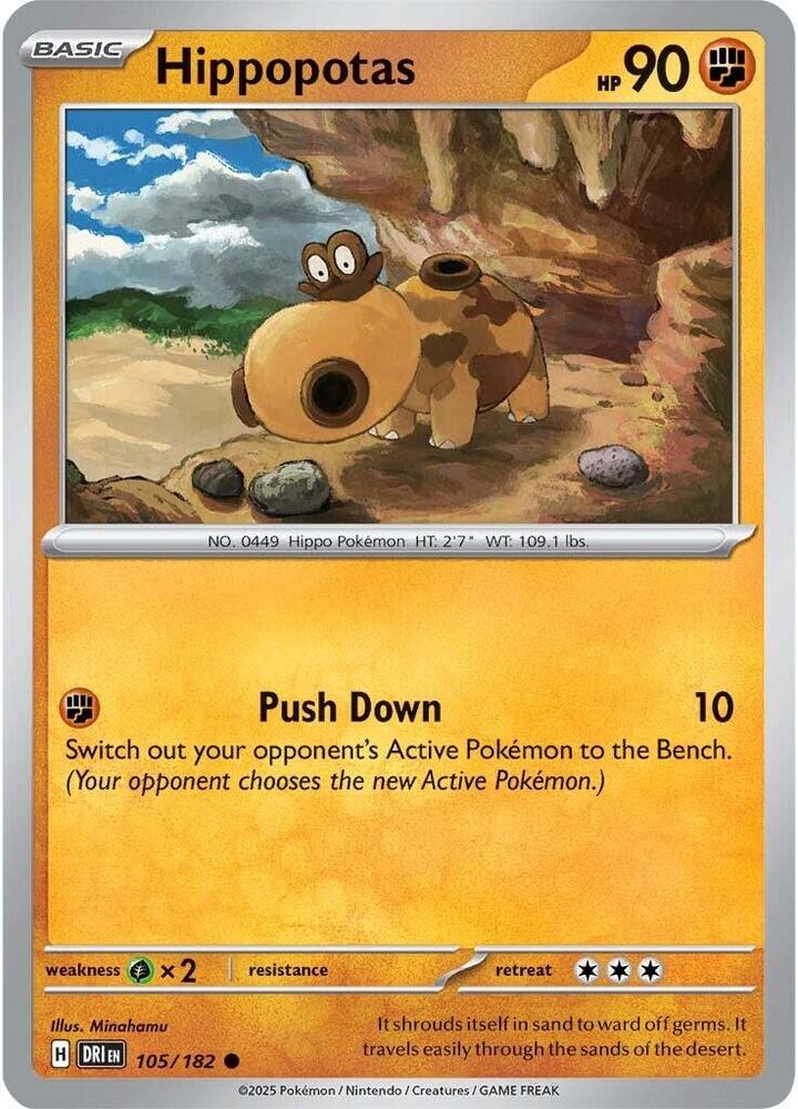 Hippopotas - 105/182 - SV10: Destined Rivals (DRI) - Normal - Pokemon TCG Card