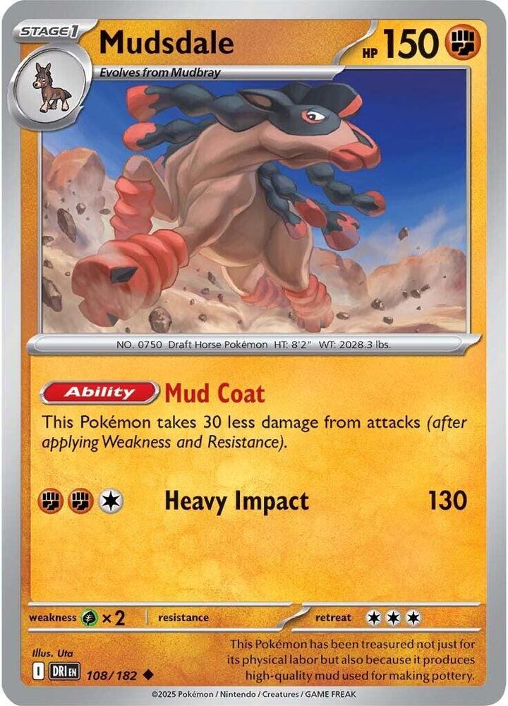 Mudsdale - 108/182 - SV10: Destined Rivals (DRI) - Normal - Pokemon TCG Card
