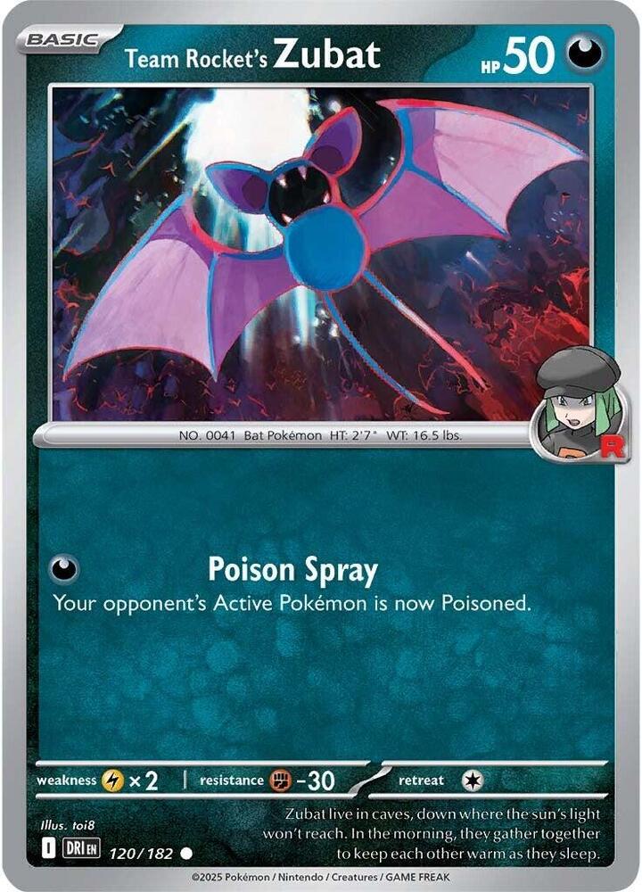 Team Rocket's Zubat - 120/182 - SV10: Destined Rivals (DRI) - Normal - Pokemon TCG Card